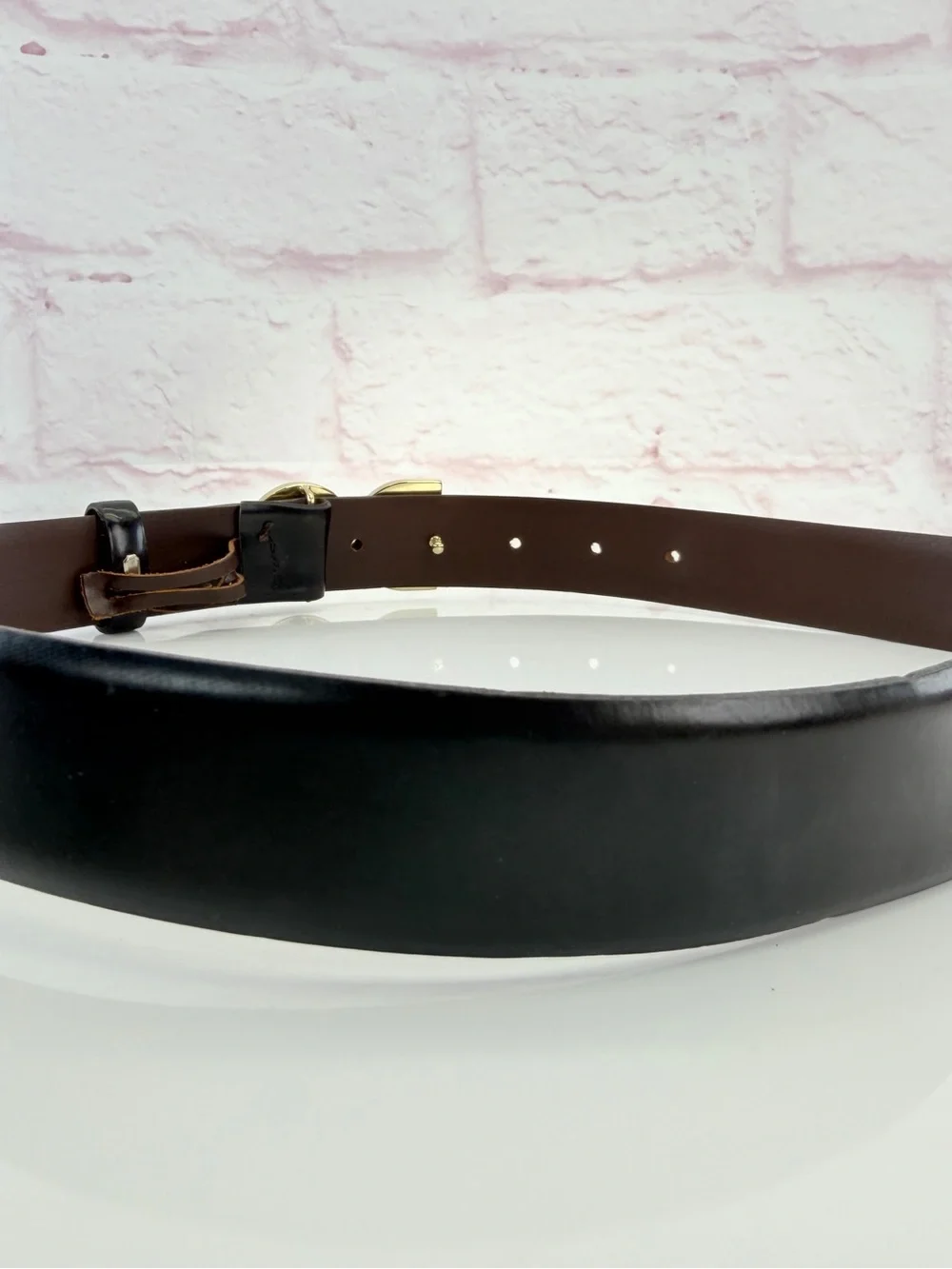 Dolce & Gabbana Black Leather Belt with Gold DG Logo Buckle Small